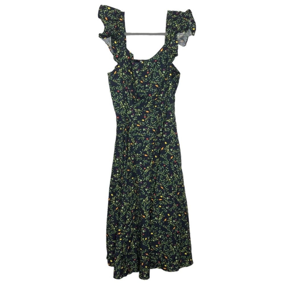 Hill House Home Womens Daphne Nap Dress Large Midnight Garden Blue Floral NWT